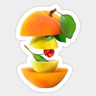 Apricot Lemon Cherry Gifts Vegetarian Sticker